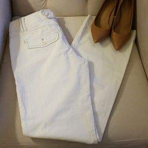 LOFT corduroy trouser with tan stitching.